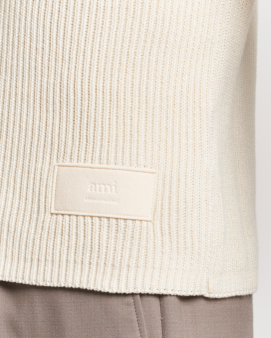 Herre | Trøjer | AMI | Heavy Knitted Crew Neck Ivory