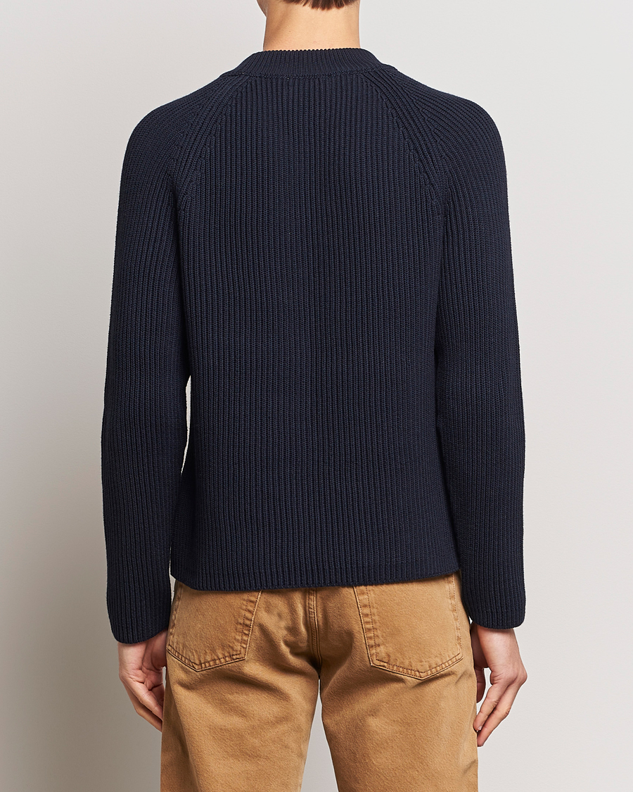 Herre | Trøjer | AMI | Heavy Knitted Crew Neck Night Blue