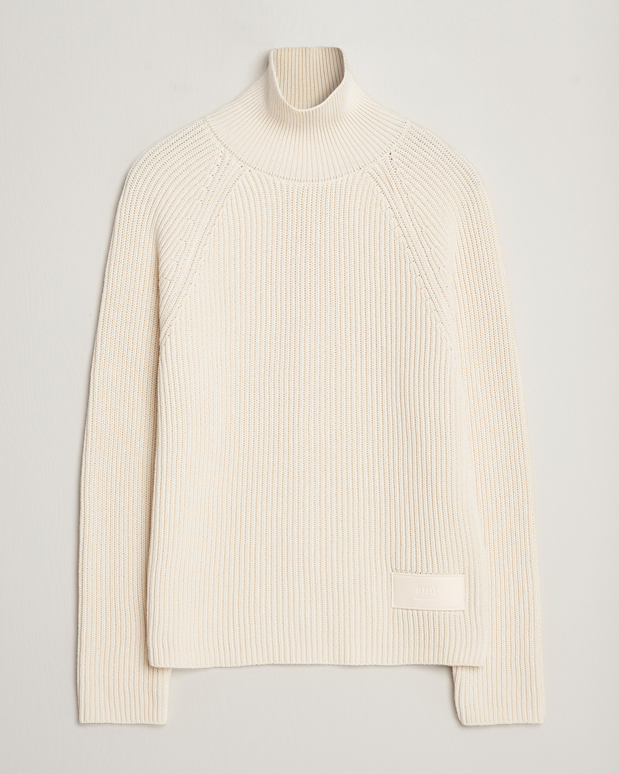 Herre | Trøjer | AMI | Heavy Knitted Turtleneck Ivory