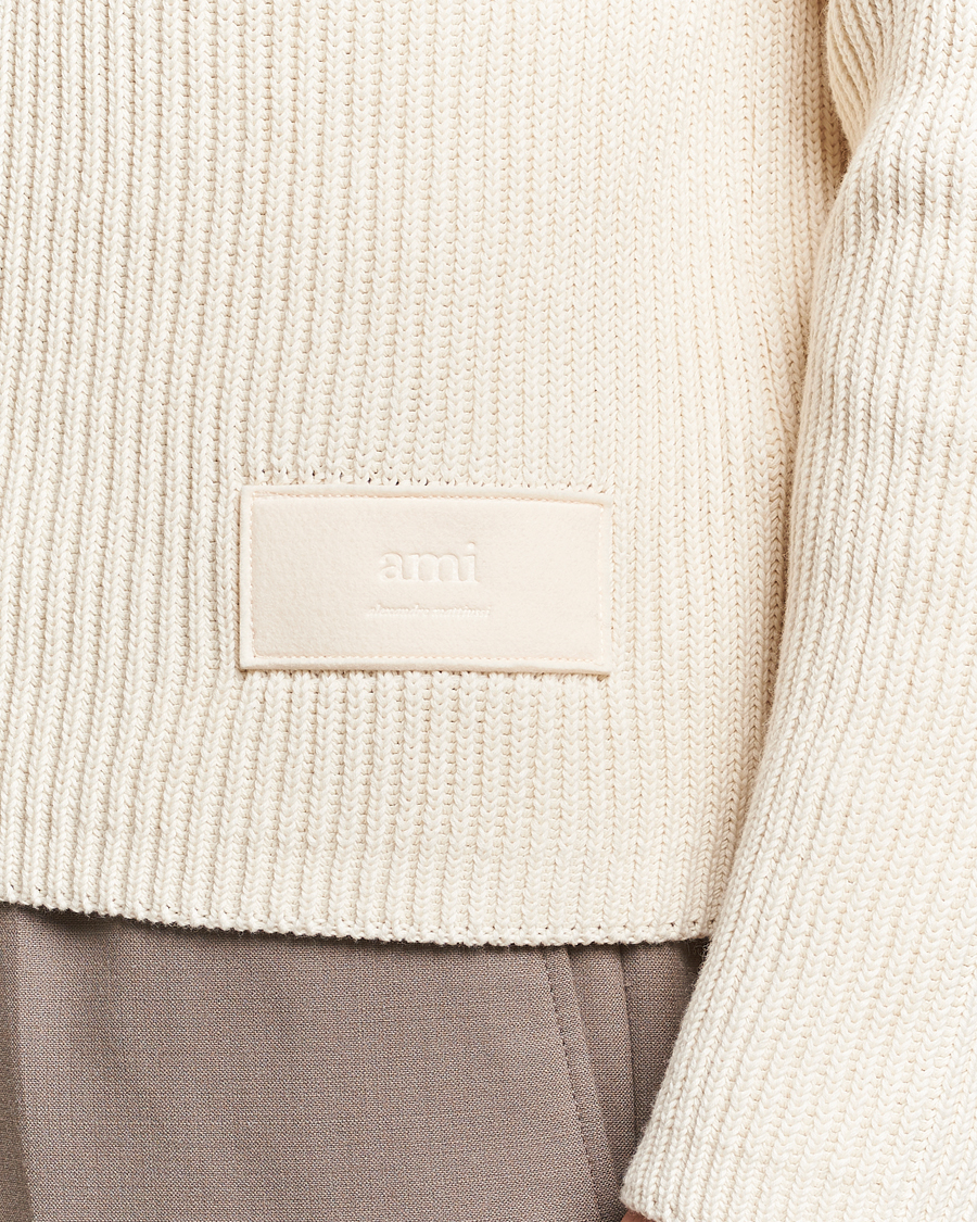 Herre | Trøjer | AMI | Heavy Knitted Turtleneck Ivory