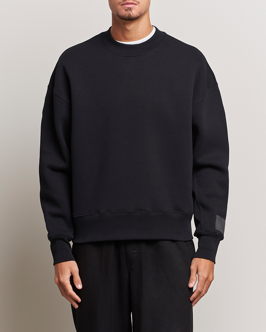 Herre | Contemporary Creators | AMI | Brushed Cotton Crew Neck Sweatshirt Black