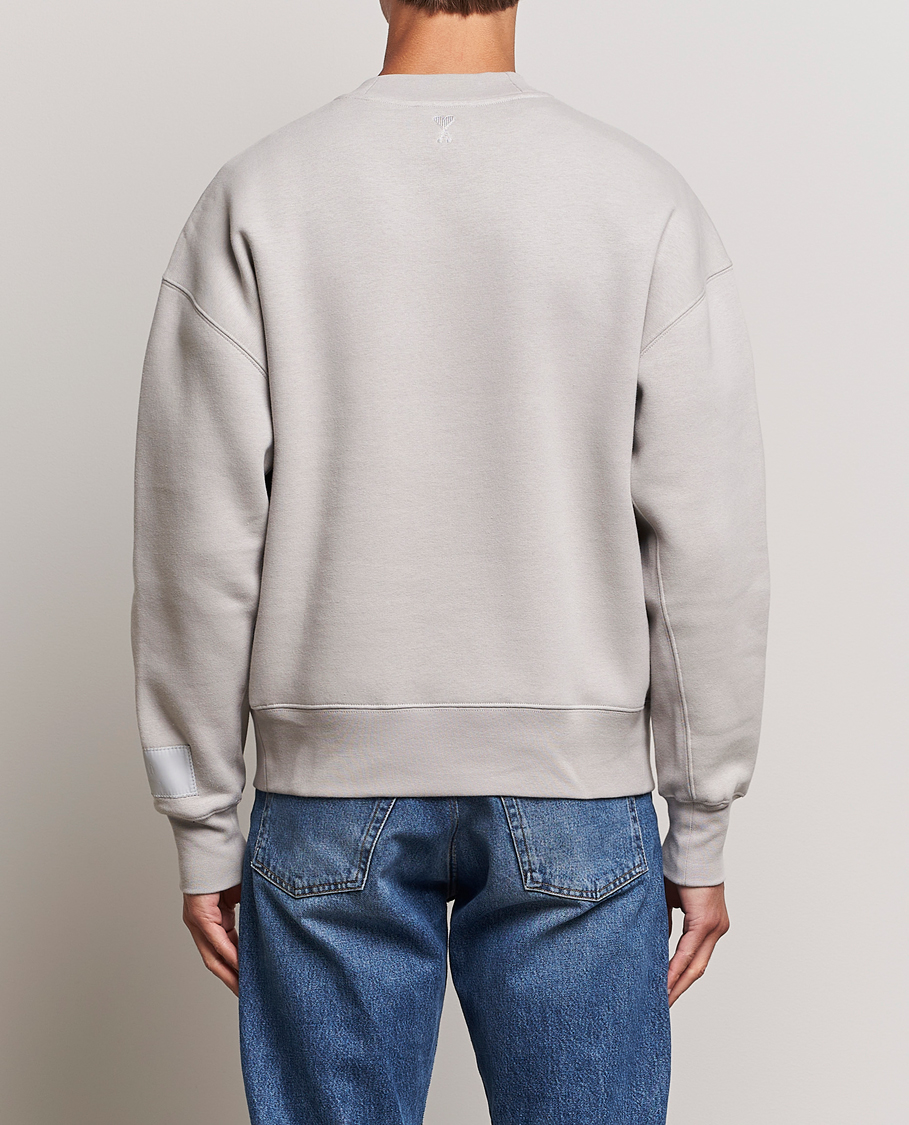 Herre | Trøjer | AMI | Brushed Cotton Crew Neck Sweatshirt Pearl Grey