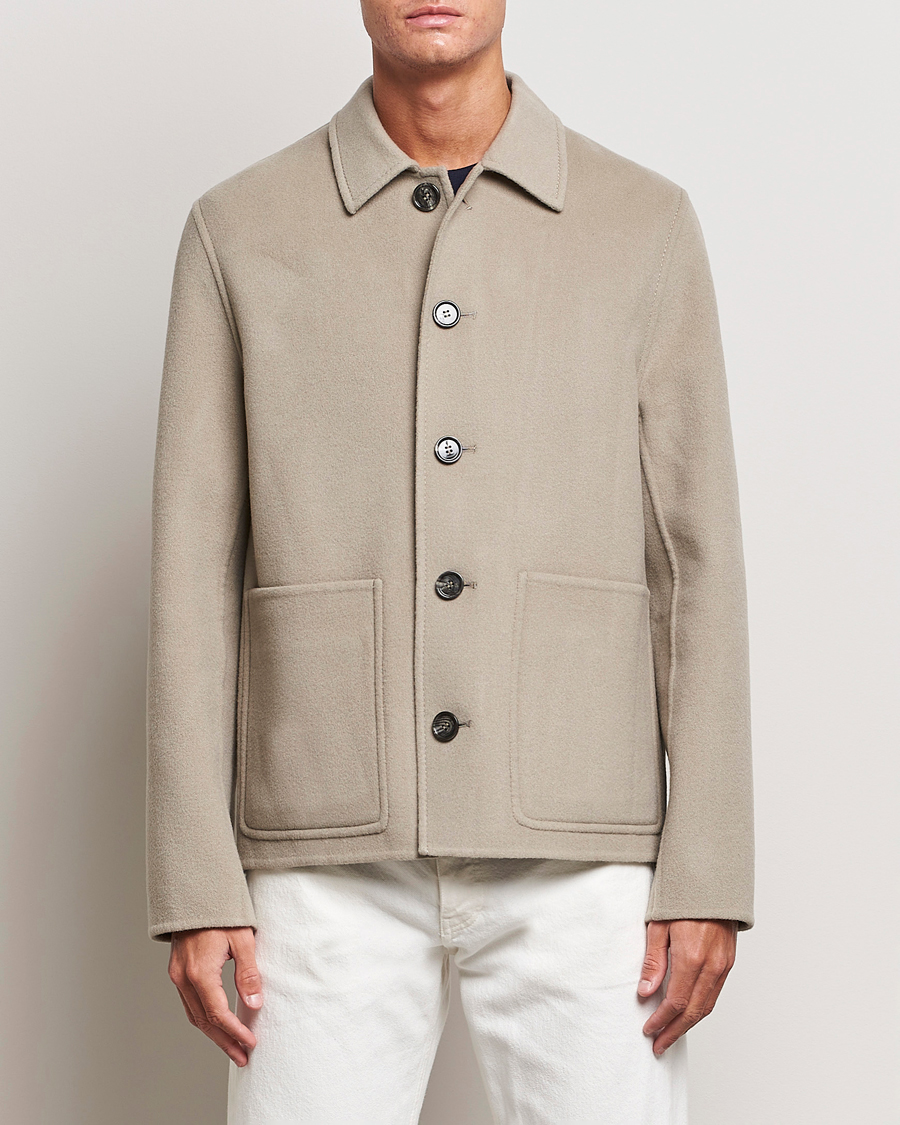 Herre | Efterårsjakker | AMI | Wool/Cashmere Short Coat Argile Beige