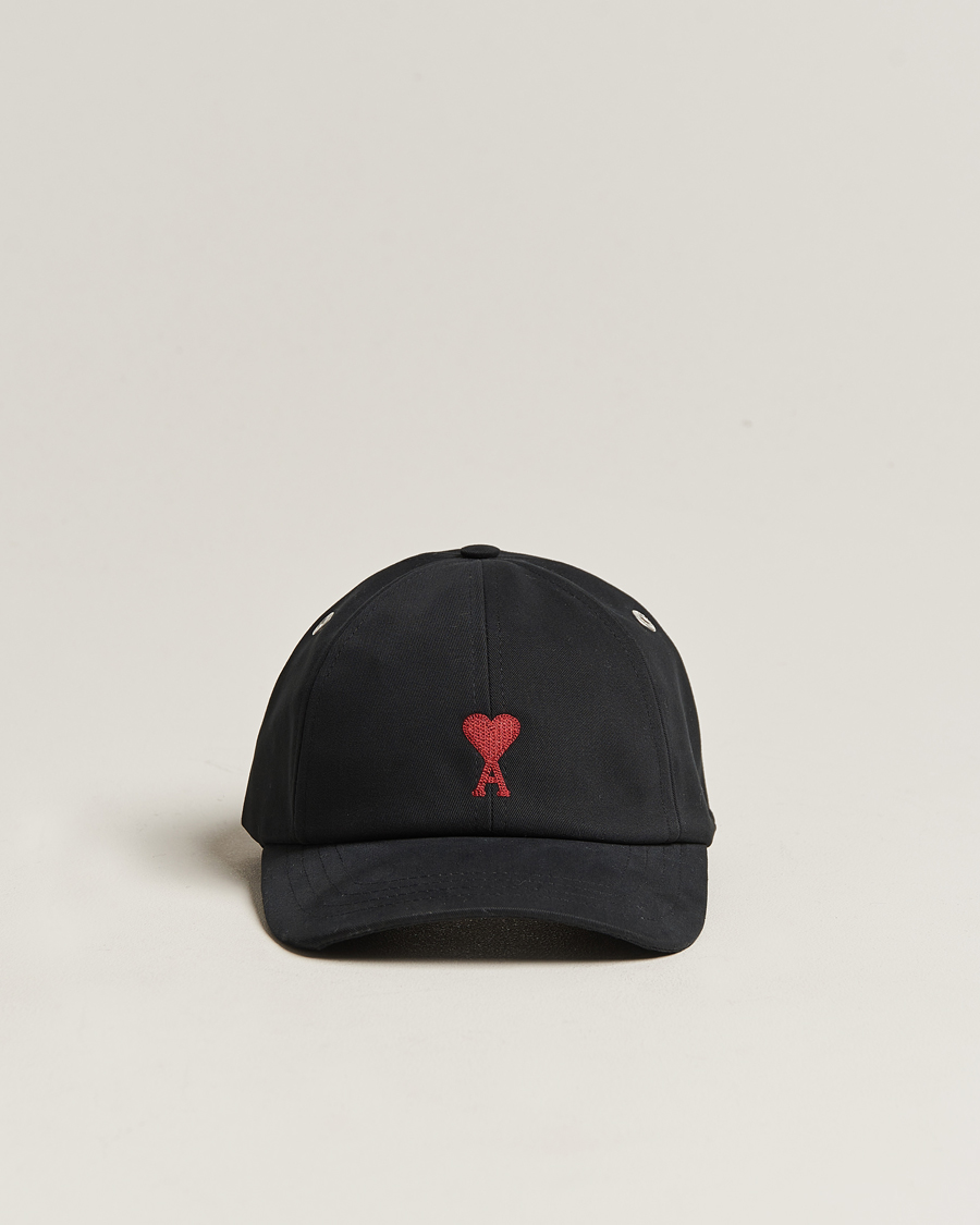 Herre | AMI Heart Logo Cap Black | AMI | Heart Logo Cap Black
