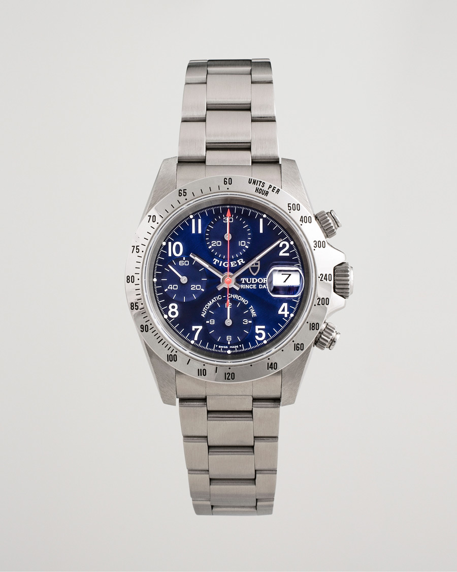 Herre | Tudor Pre-Owned Tiger Prince Date Chronograph 72980 Steel Blue | Tudor Pre-Owned | Tiger Prince Date Chronograph 72980 Steel Blue