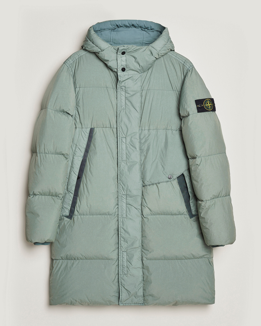 Herre | Jakker | Stone Island | Garment Dyed Recycled Nylon Long Down Jacket Sage