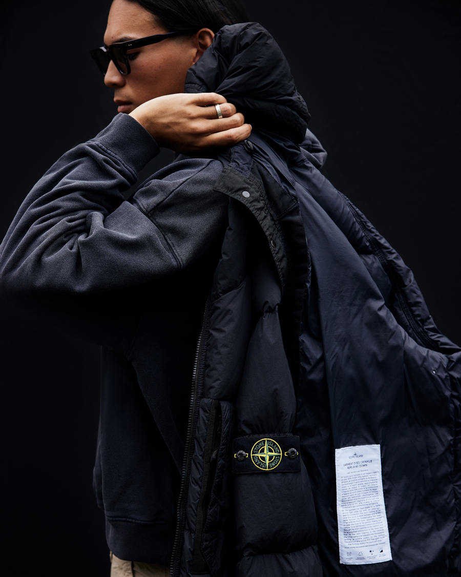 Herre | Jakker | Stone Island | Garment Dyed Recycled Nylon Down Jacket Black