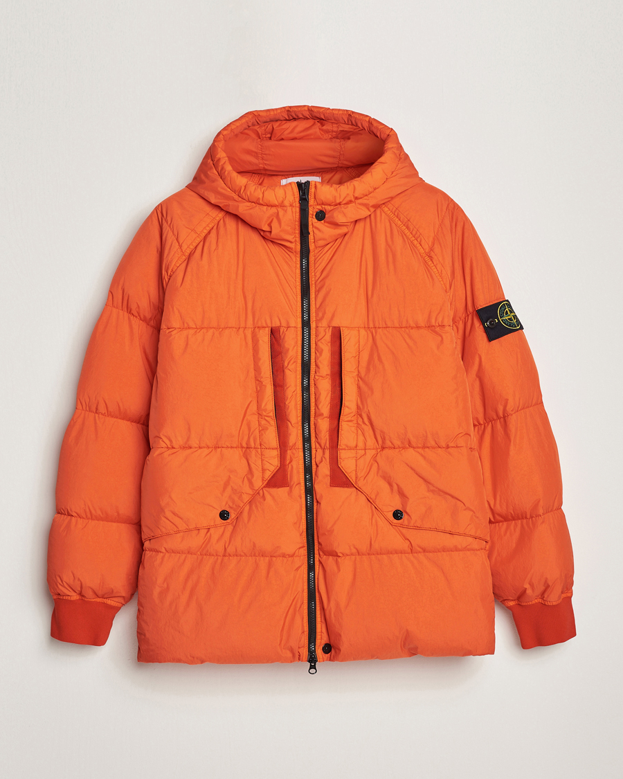 Herre | Jakker | Stone Island | Garment Dyed Recycled Nylon Down Jacket Orange Red