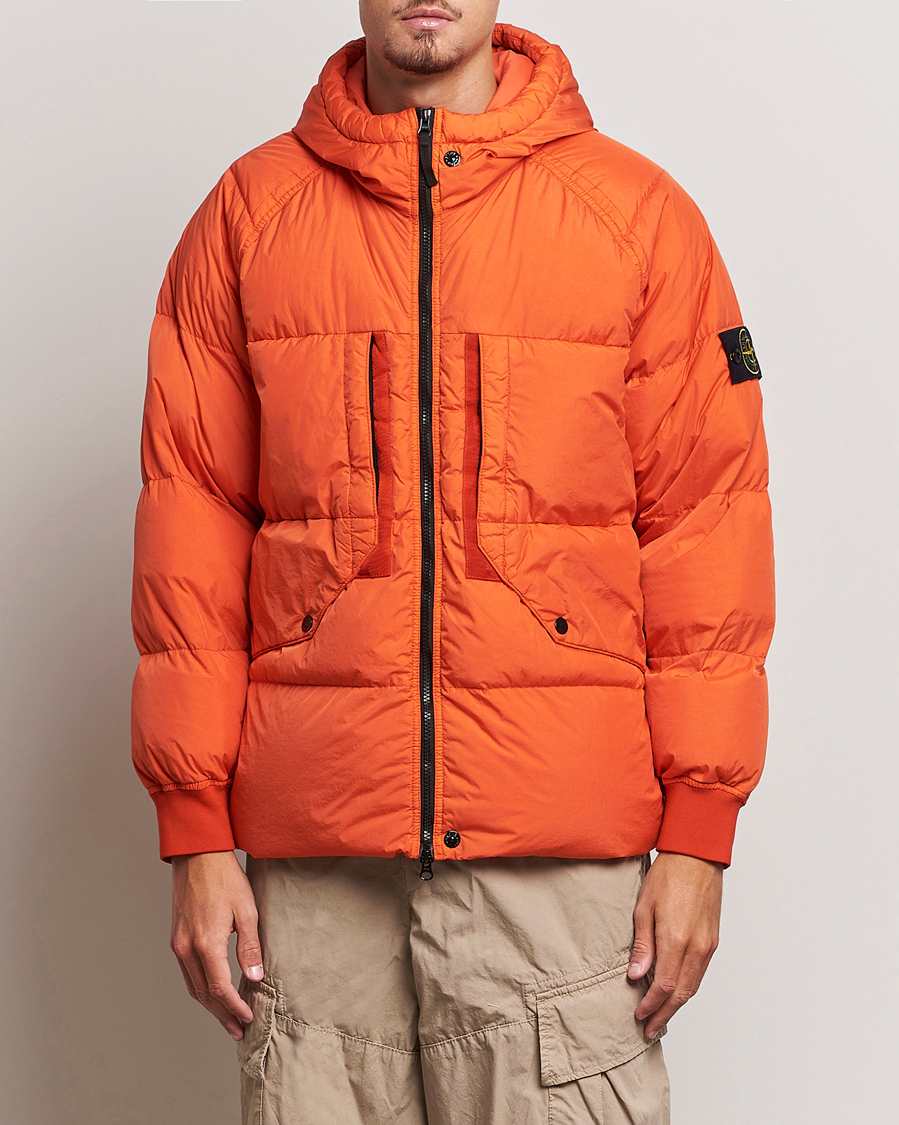 Herre | Stone Island | Stone Island | Garment Dyed  Recycled Nylon Down Jacket Orange Red