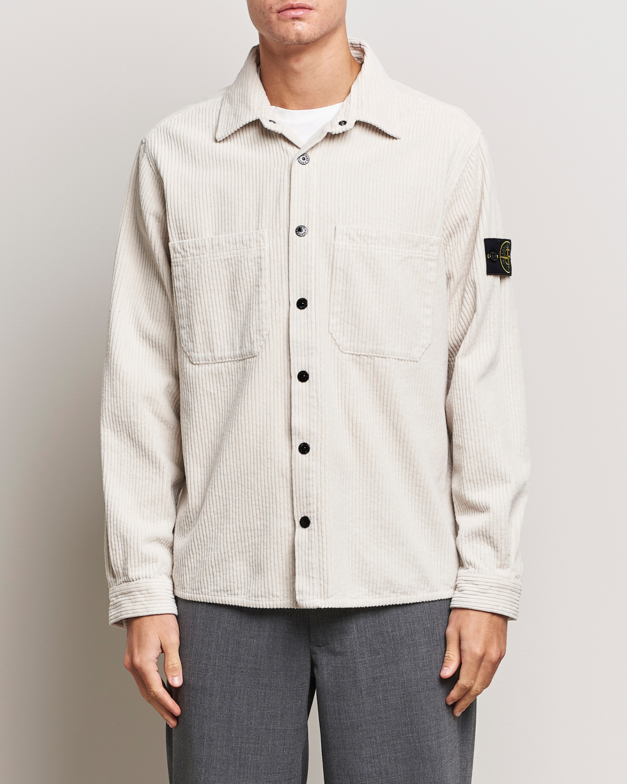 Herre |  | Stone Island | Garment Dyed Corduroy Overshirt Plaster