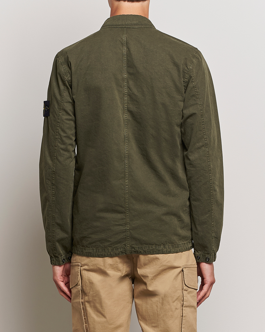 Herre | Skjorter | Stone Island | Garment Dyed Cotton Overshirt Olive