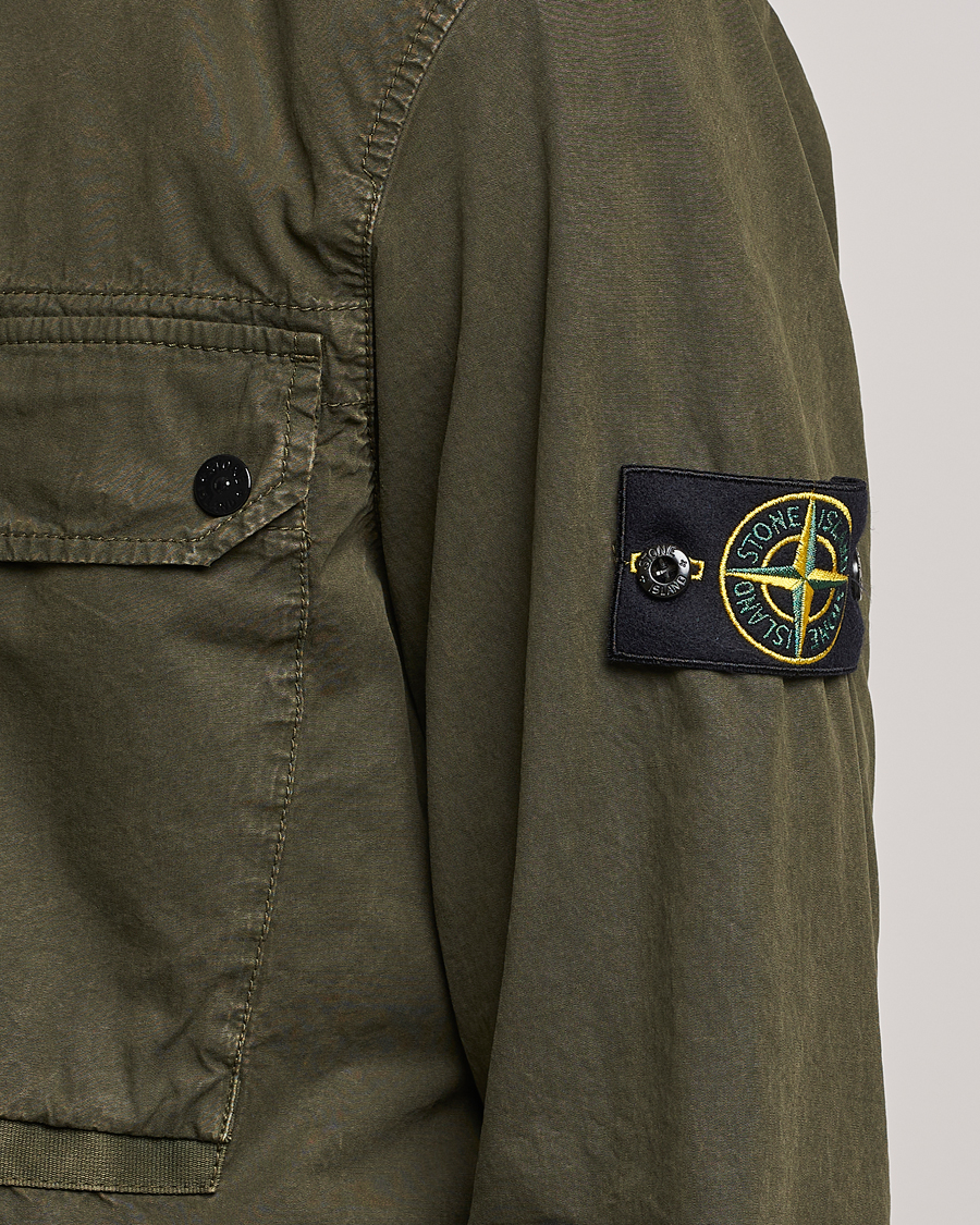 Herre | Skjorter | Stone Island | Garment Dyed Cotton Overshirt Olive
