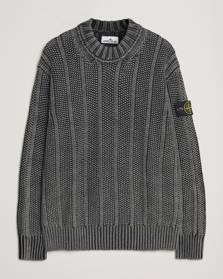 Herre | Trøjer | Stone Island | Knitted Wool Crewneck Black