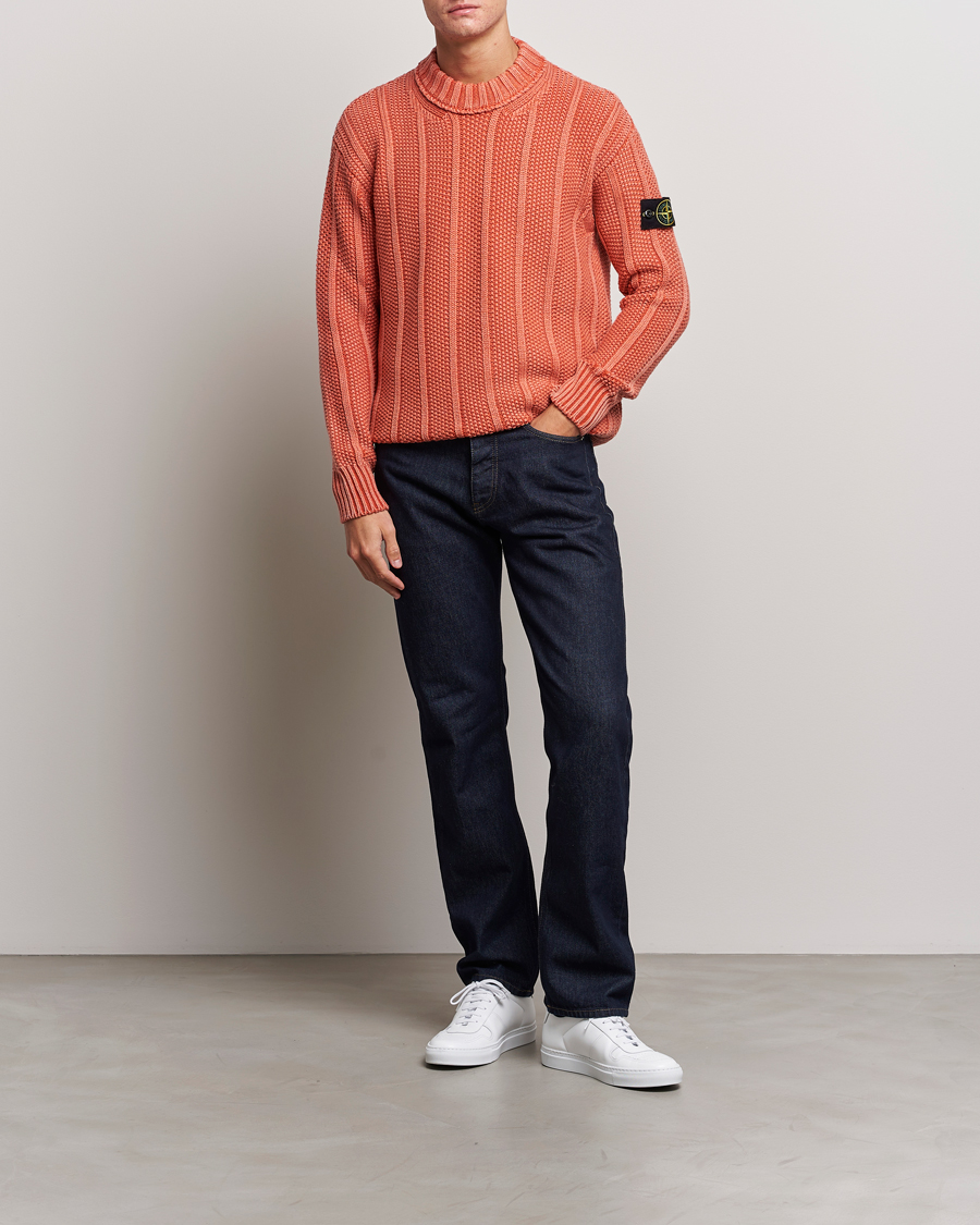 Herre | Trøjer | Stone Island | Knitted Wool Crewneck Orange Red