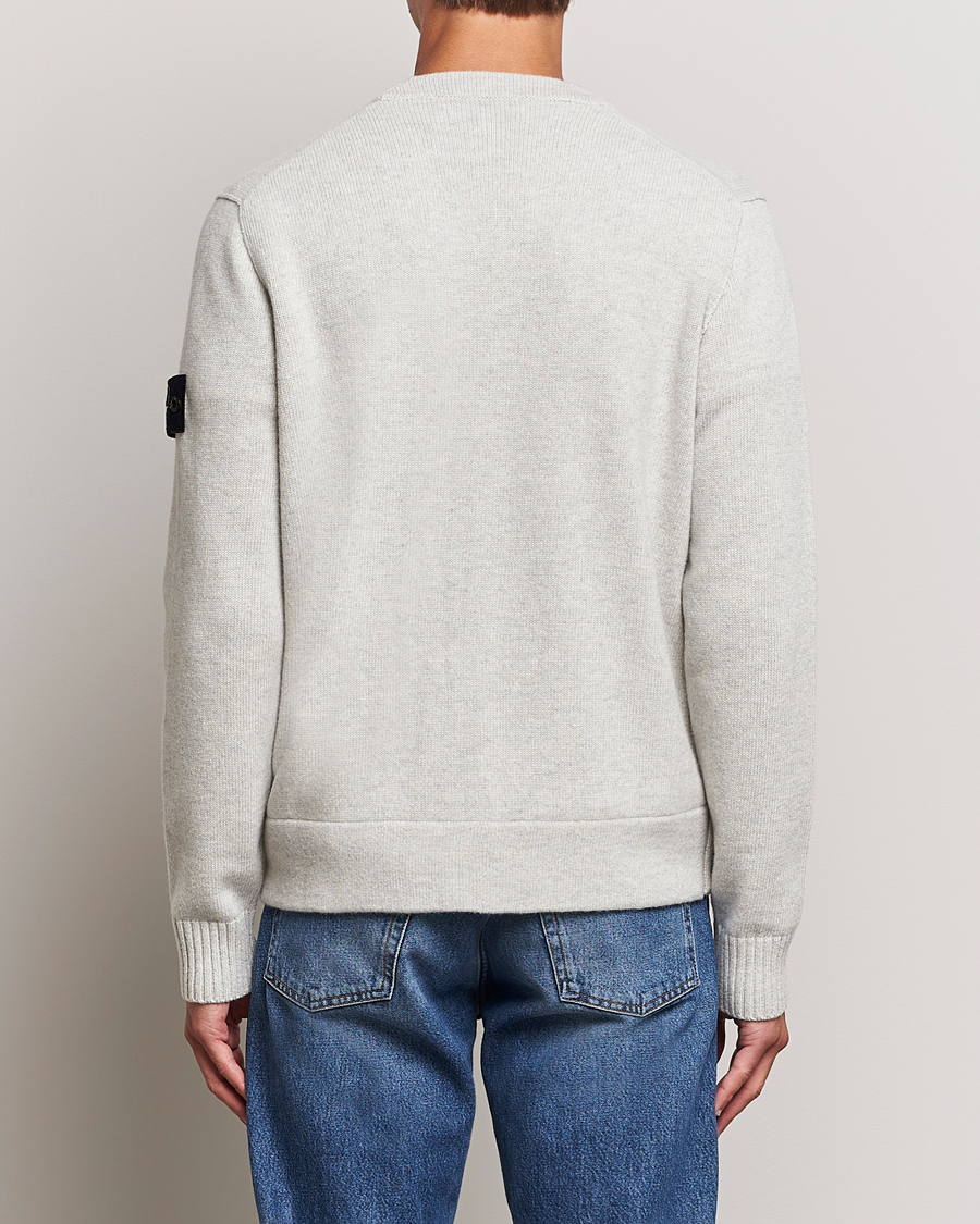 Herre | Trøjer | Stone Island | Knitted Geelong Wool Cardigan Pearl Grey