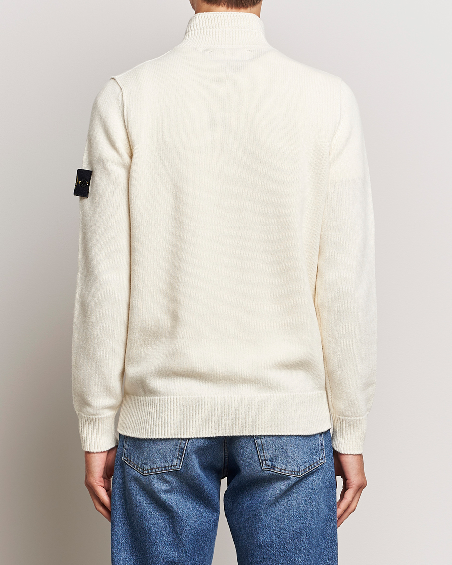 Herre | Trøjer | Stone Island | Knitted Lambwool Half Button Zip Natural