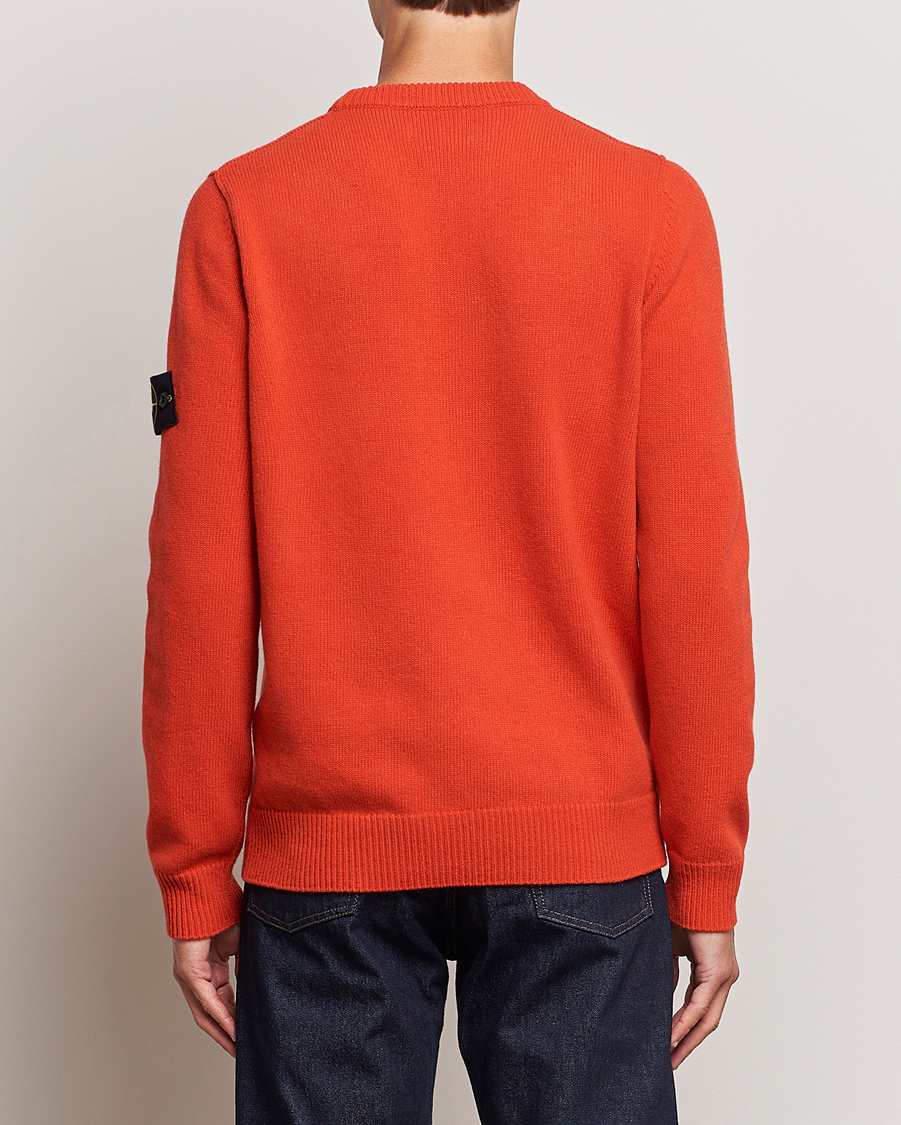Herre | Trøjer | Stone Island | Knitted Lambwool Sweater Orange Red