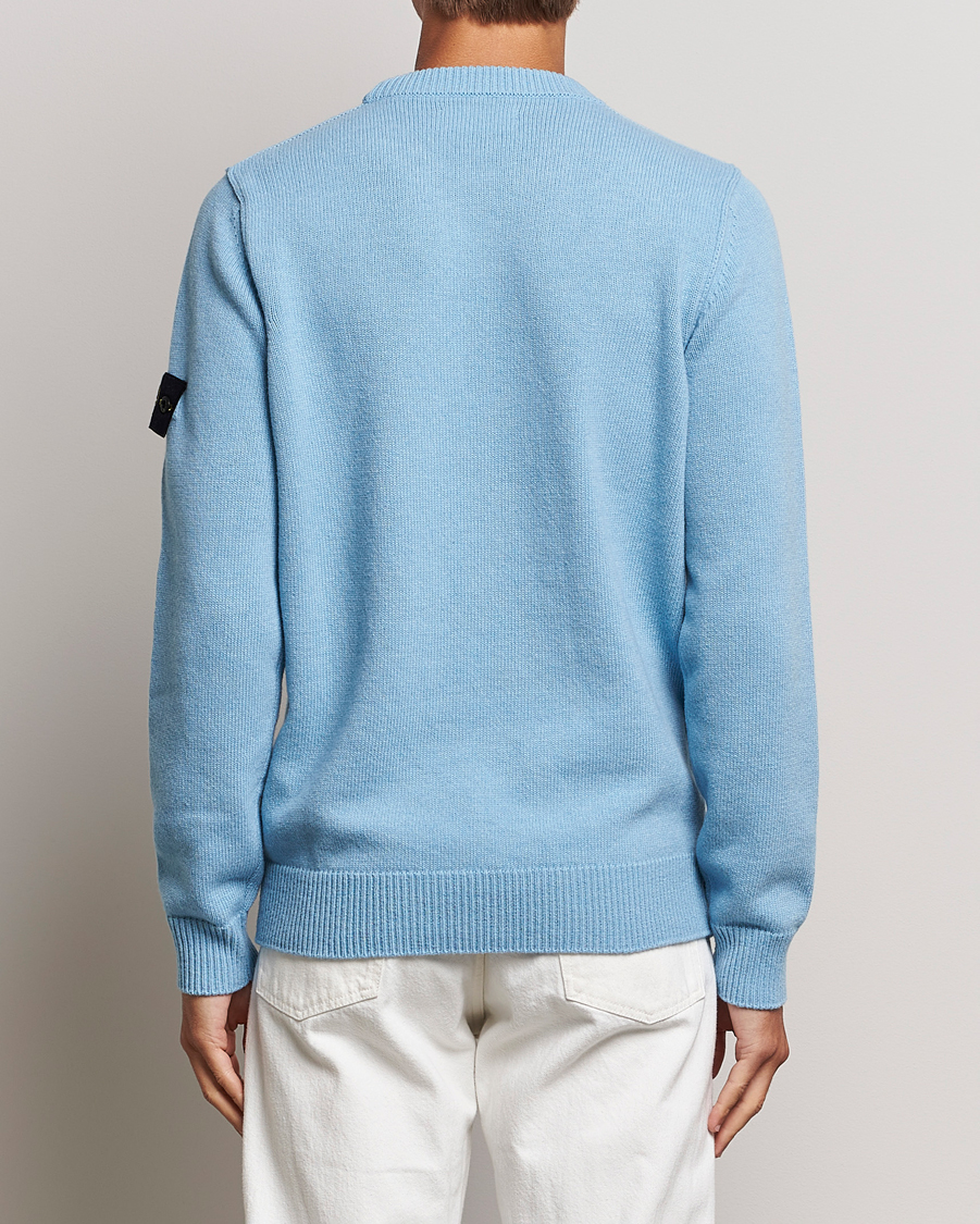 Herre | Trøjer | Stone Island | Knitted Lambwool Sweater Sky Blue