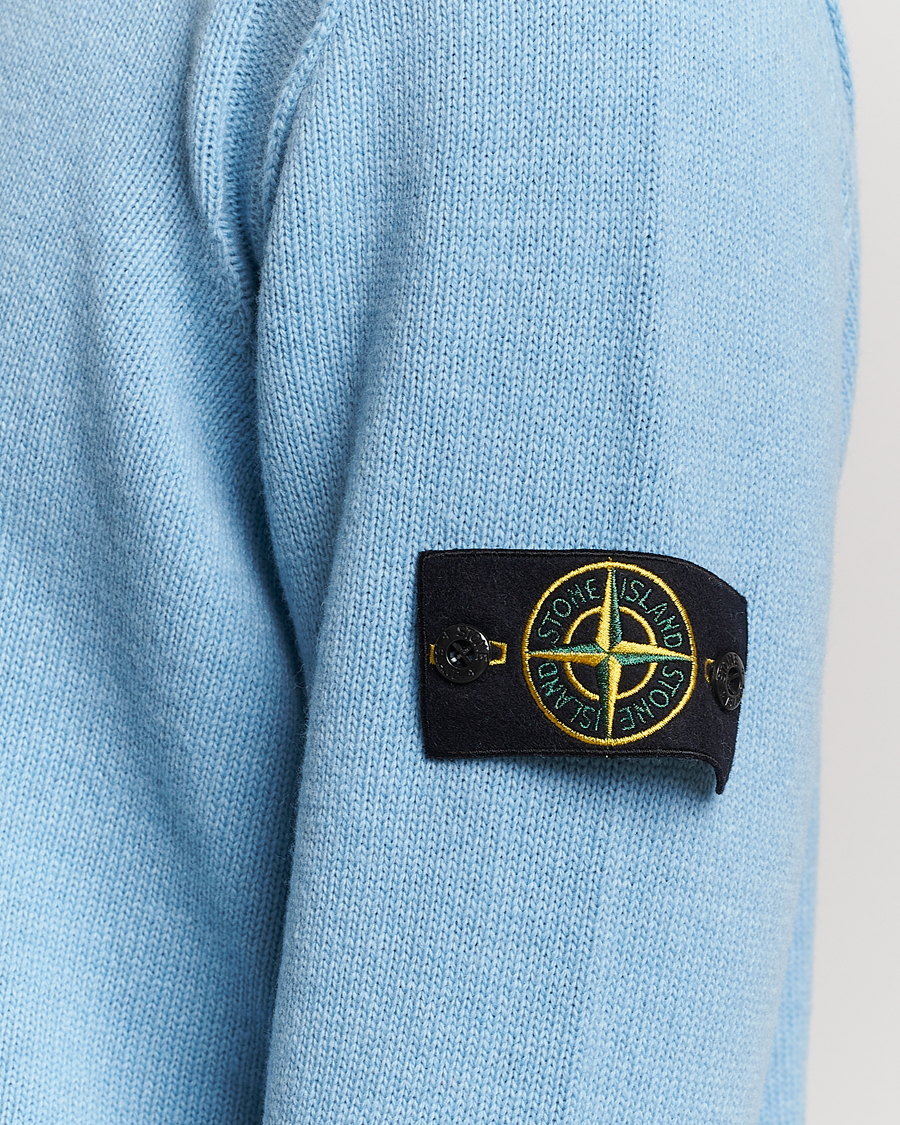 Herre | Trøjer | Stone Island | Knitted Lambwool Sweater Sky Blue