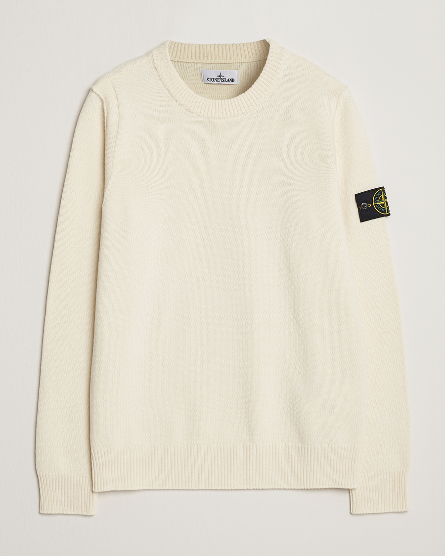 Herre | Trøjer | Stone Island | Knitted Lambwool Sweater Natural