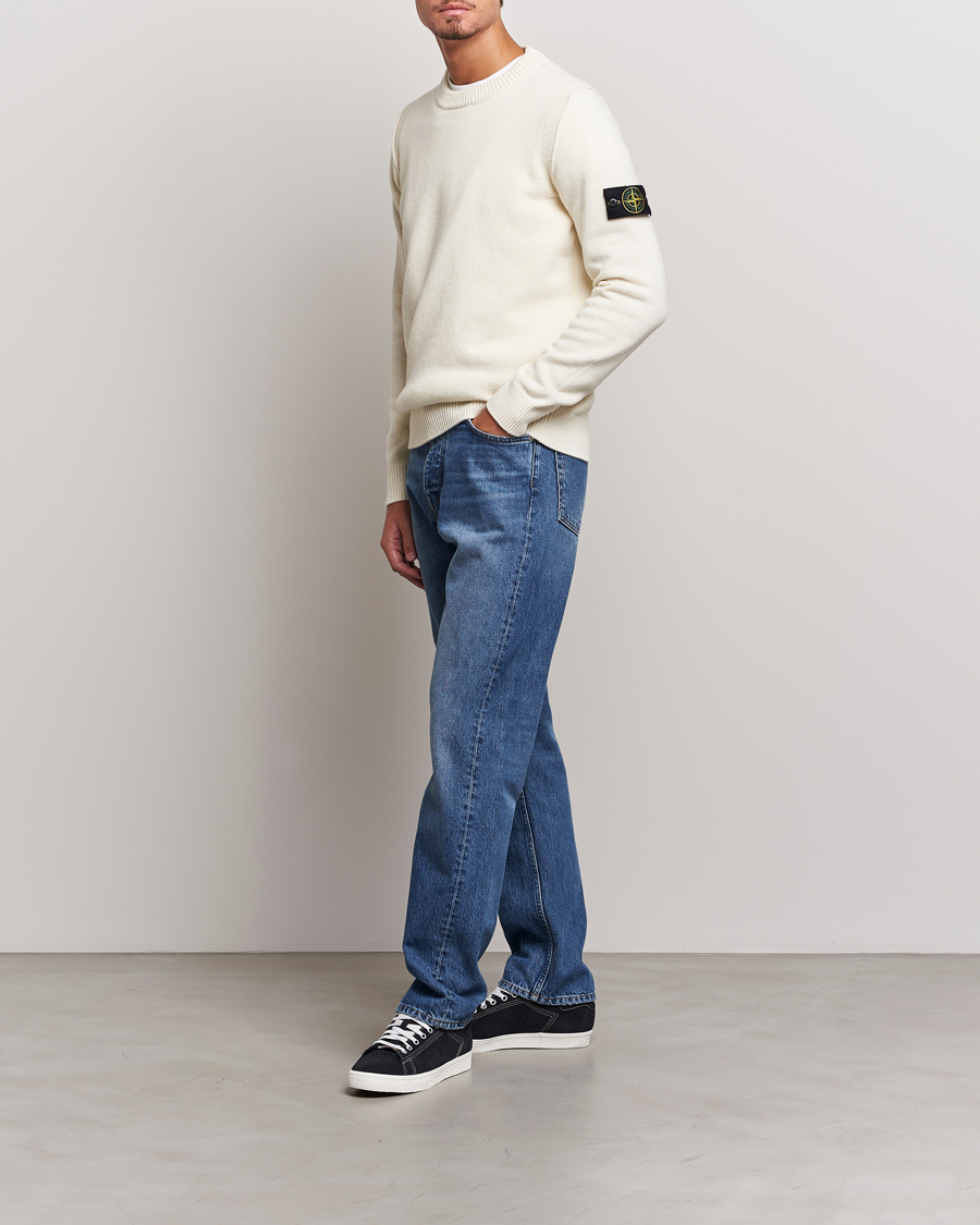 Herre | Trøjer | Stone Island | Knitted Lambwool Sweater Natural