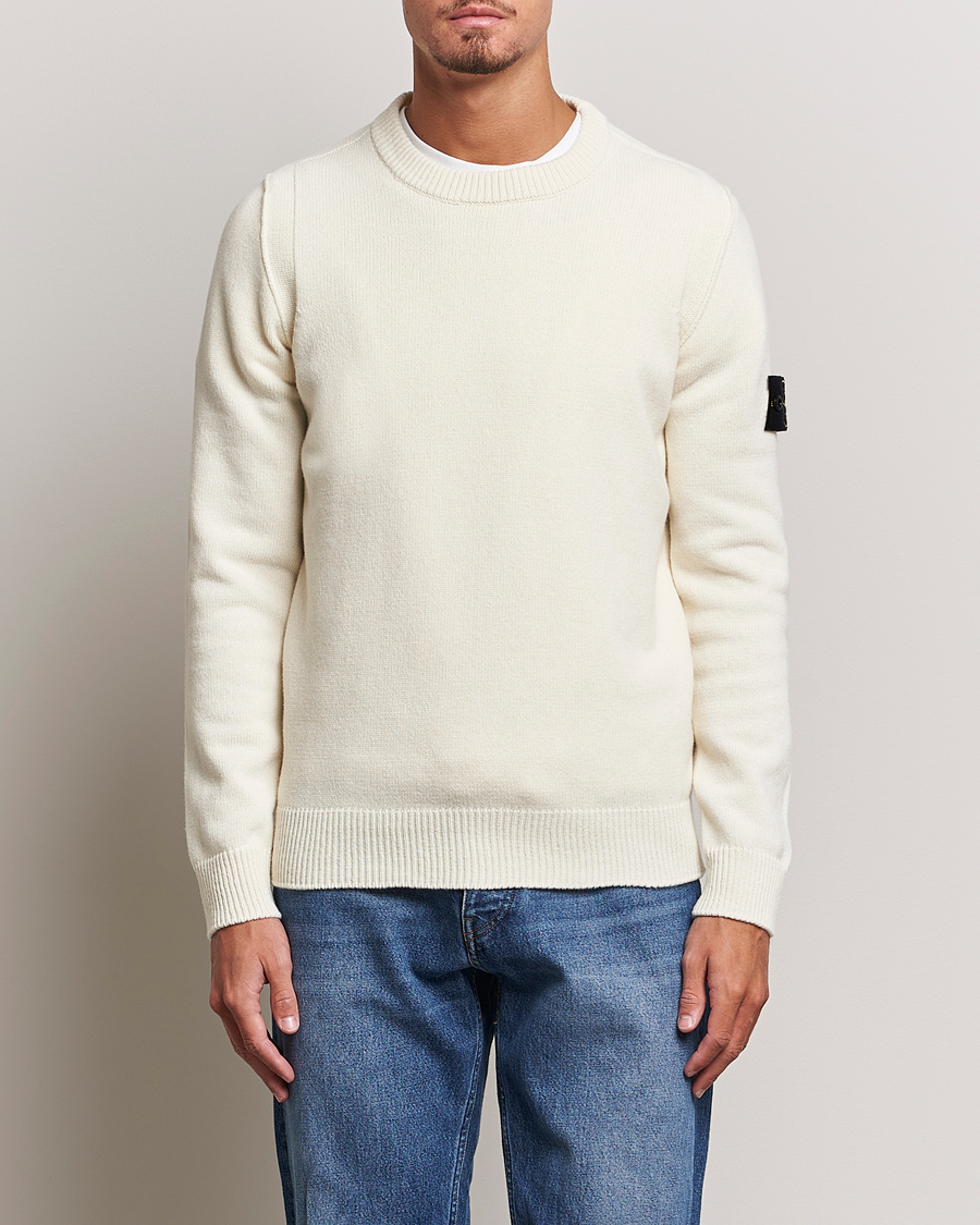 Herre | Trøjer | Stone Island | Knitted Lambwool Sweater Natural