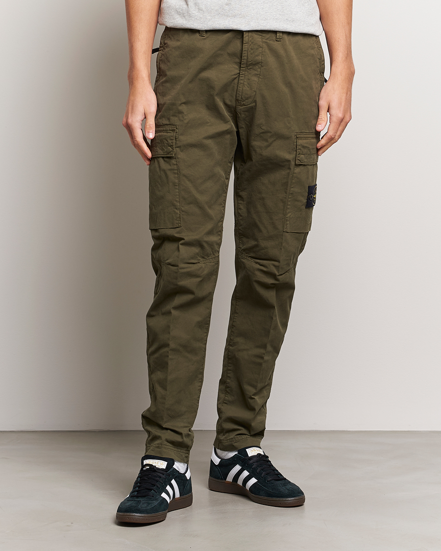 Herre | Bukser | Stone Island | Stretch Cotton Gabardine Trousers Olive