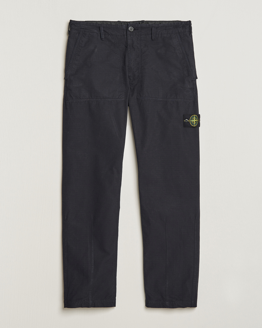 Herre | Bukser | Stone Island | Garment Dyed Ripstop Trousers Navy Blue