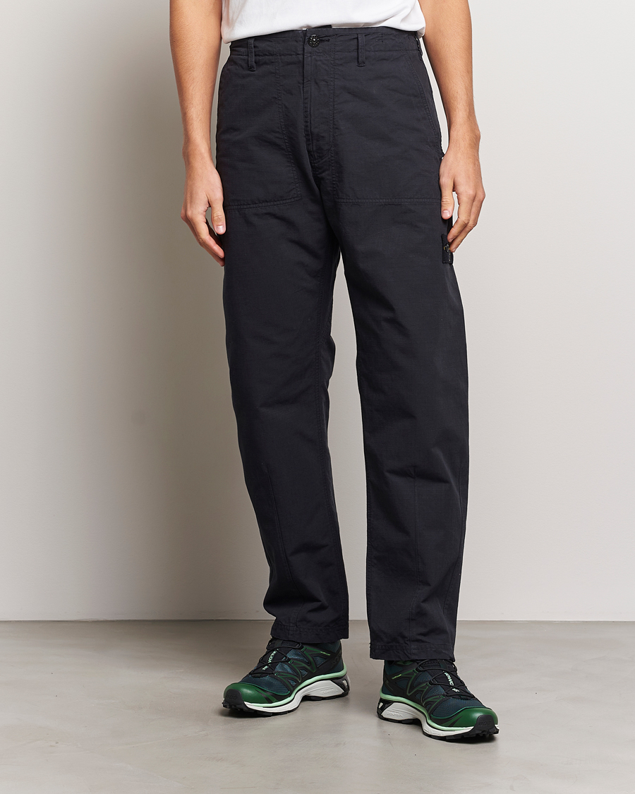 Herre | Bukser | Stone Island | Garment Dyed Ripstop Trousers Navy Blue