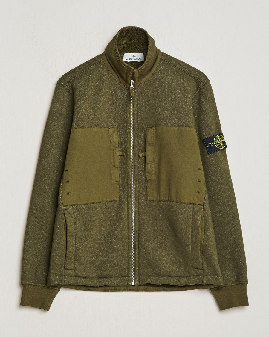 Herre | Trøjer | Stone Island | Garment Dyed Terry Fleece Full Zip Olive