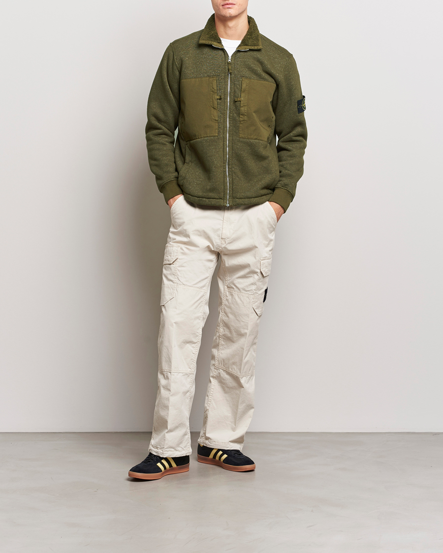 Herre | Trøjer | Stone Island | Garment Dyed Terry Fleece Full Zip Olive