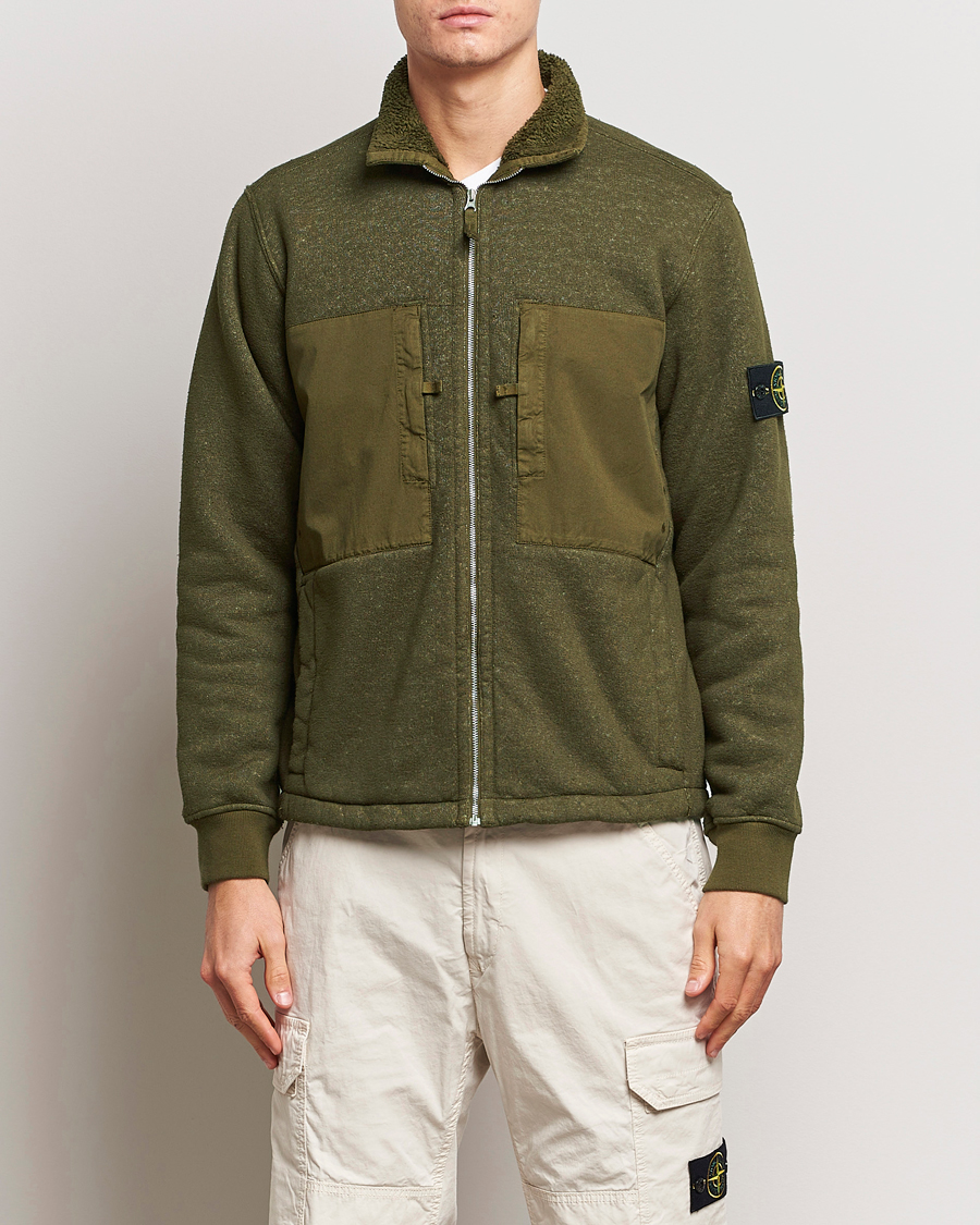 Herre | Trøjer | Stone Island | Garment Dyed Terry Fleece Full Zip Olive