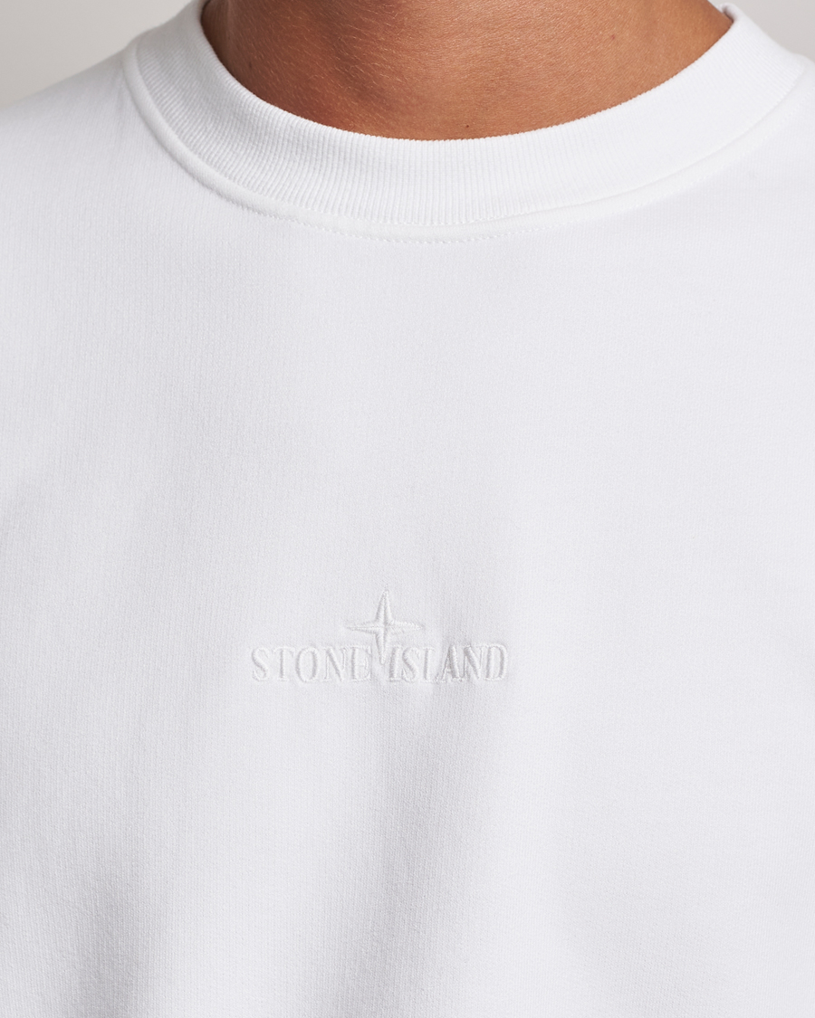 Herre | Trøjer | Stone Island | Garment Dyed Fleece Logo Sweatshirt White