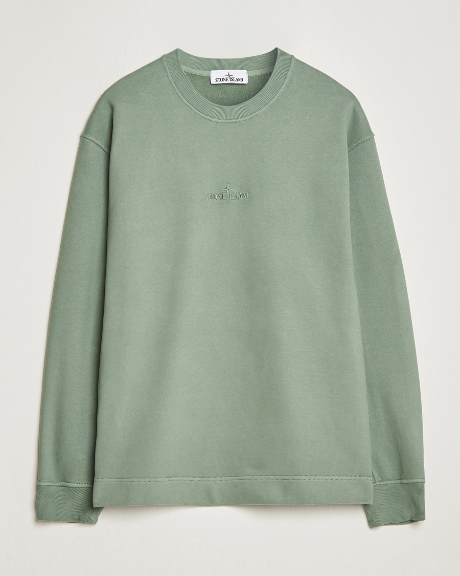 Herre | Trøjer | Stone Island | Garment Dyed Fleece Logo Sweatshirt Sage