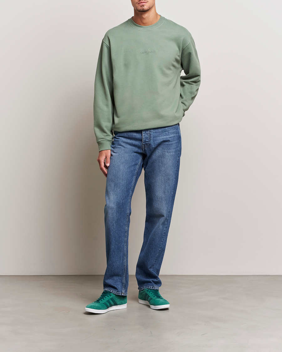 Herre | Trøjer | Stone Island | Garment Dyed Fleece Logo Sweatshirt Sage