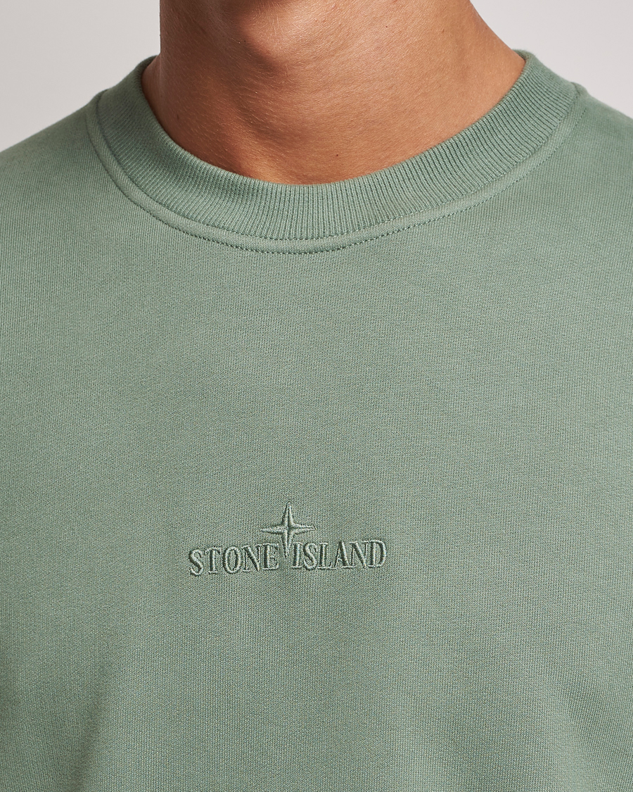 Herre | Trøjer | Stone Island | Garment Dyed Fleece Logo Sweatshirt Sage