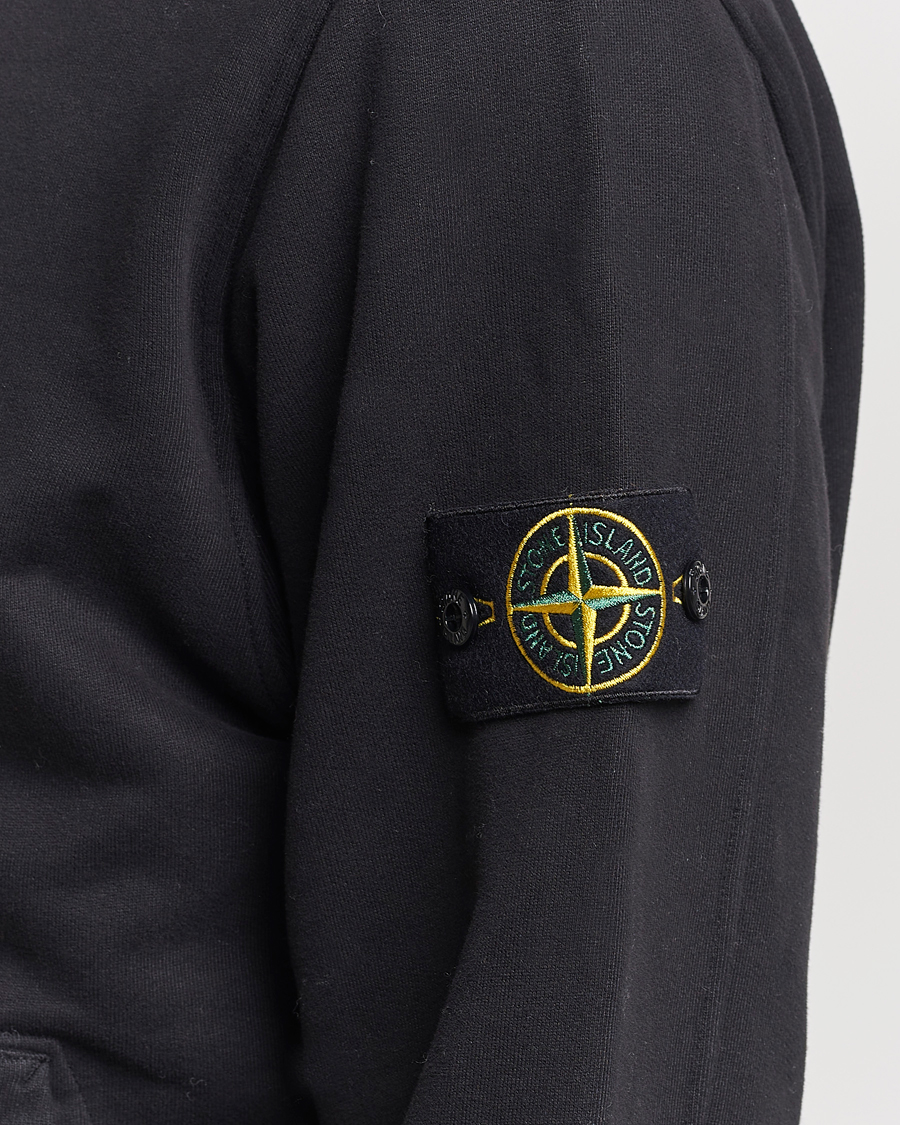 Herre | Trøjer | Stone Island | Garment Dyed Fleece Hooded Full Zip Black