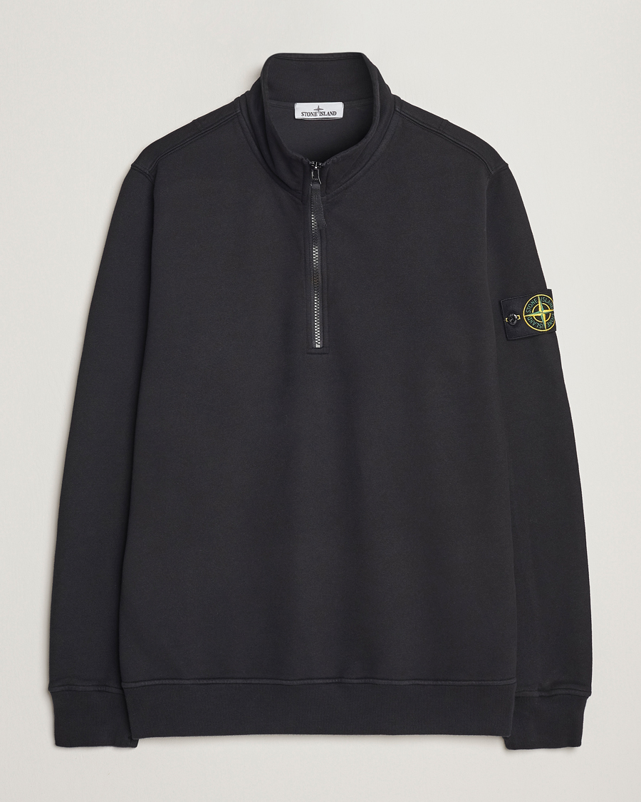Herre | Trøjer | Stone Island | Garment Dyed Fleece Half Zip Black