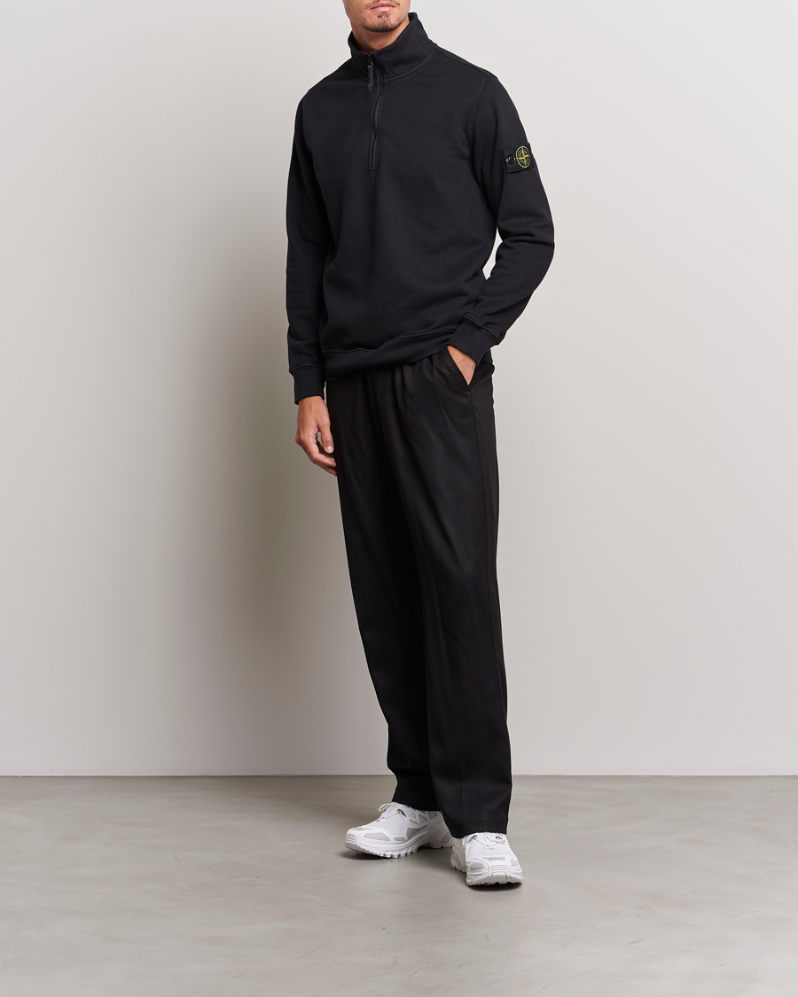 Herre | Trøjer | Stone Island | Garment Dyed Fleece Half Zip Black
