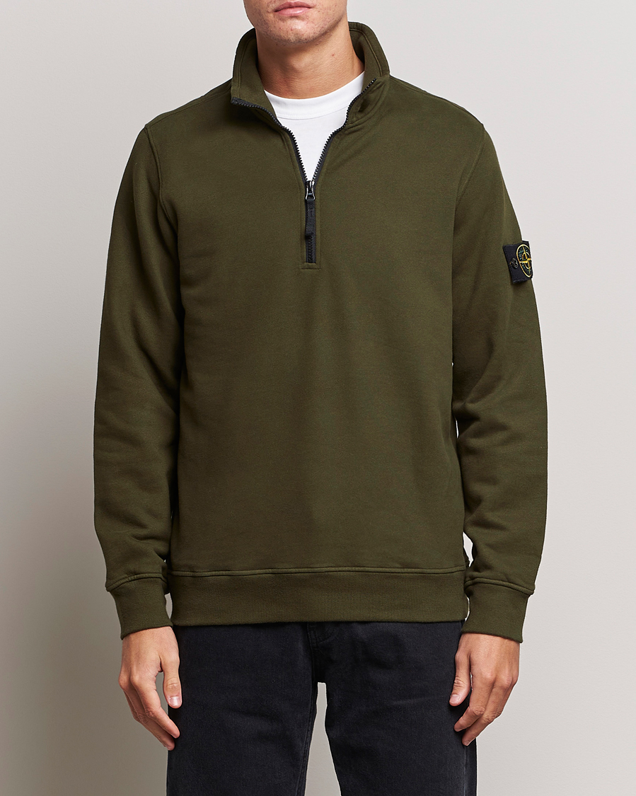 Herre | Stone Island | Stone Island | Garment Dyed Fleece Half Zip Olive