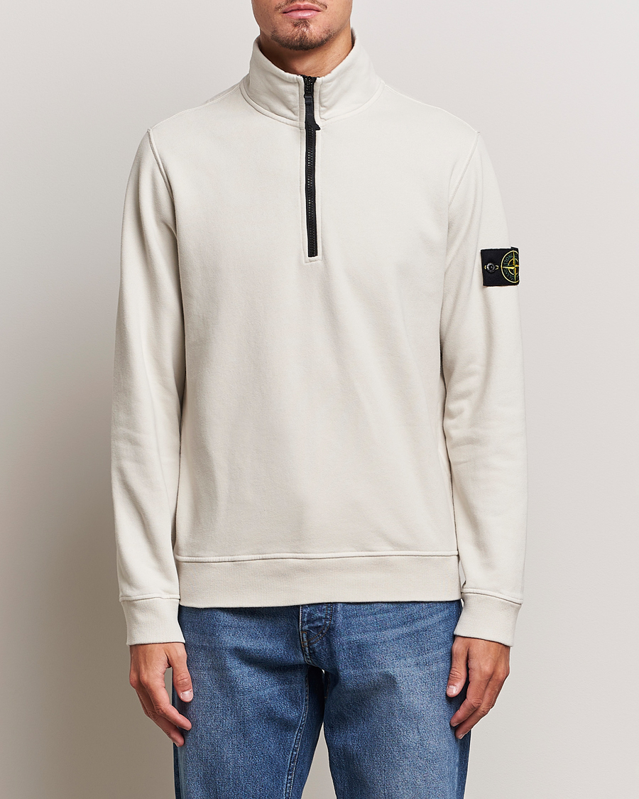 Herre | Trøjer | Stone Island | Garment Dyed Fleece Half Zip Plaster
