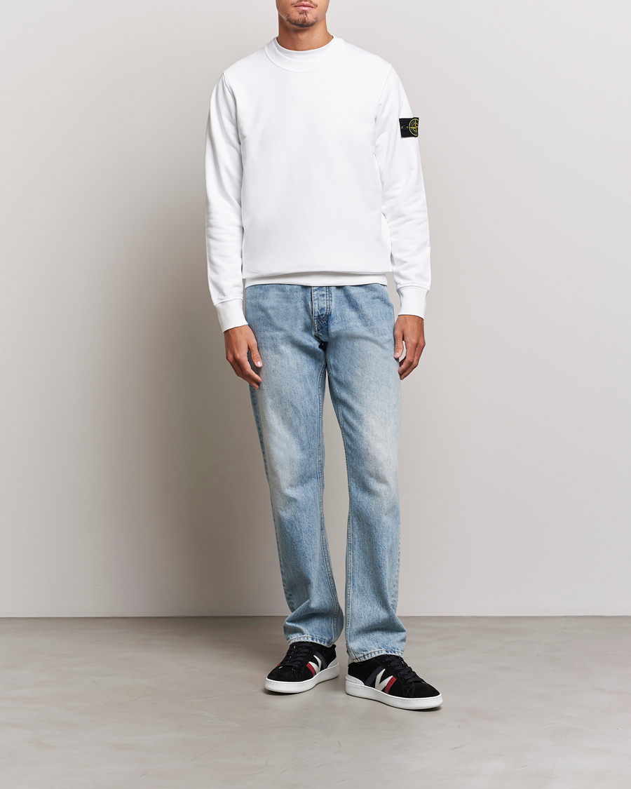 Herre | Trøjer | Stone Island | Garment Dyed Fleece Sweatshirt White
