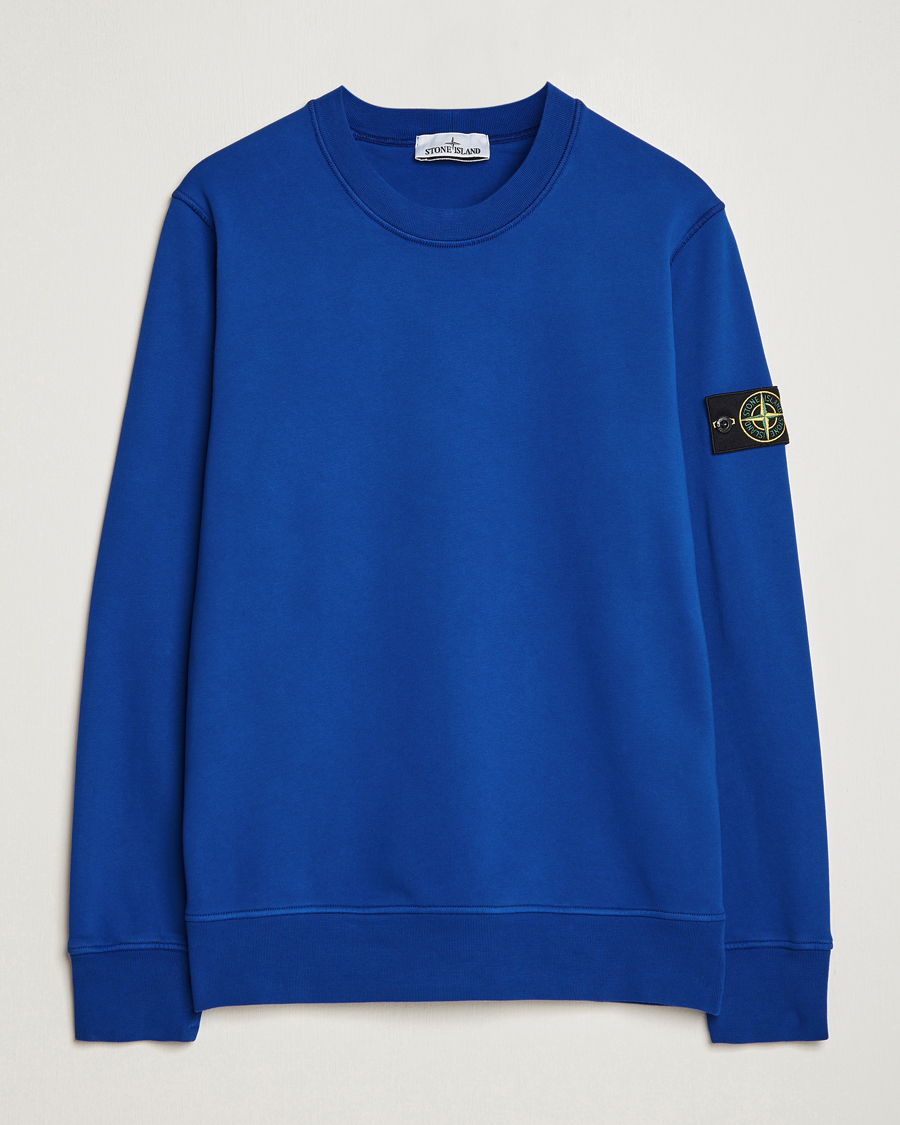 Herre | Trøjer | Stone Island | Garment Dyed Fleece Sweatshirt Bright Blue