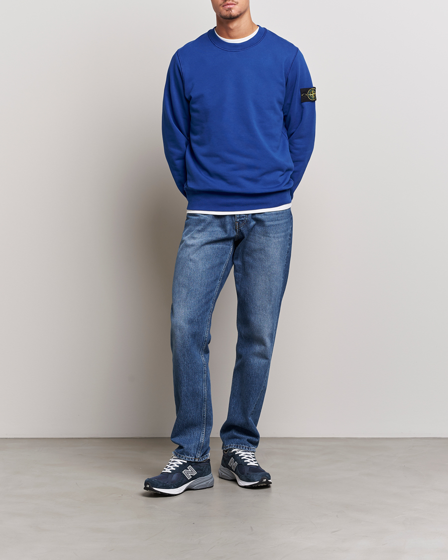 Herre | Trøjer | Stone Island | Garment Dyed Fleece Sweatshirt Bright Blue