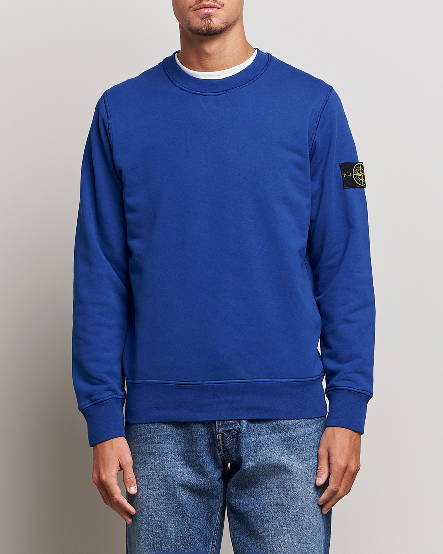 Herre | Trøjer | Stone Island | Garment Dyed Fleece Sweatshirt Bright Blue