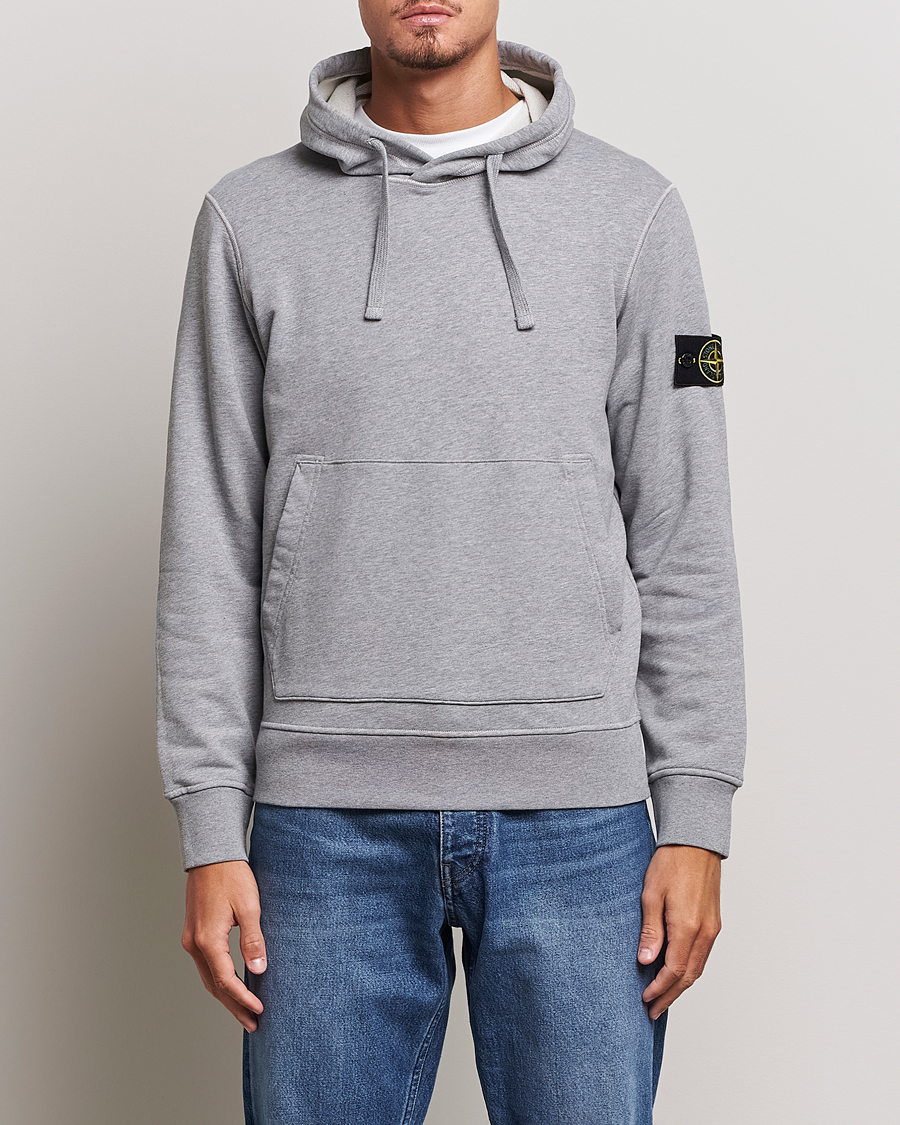 Herre | Hættetrøjer | Stone Island | Garment Dyed Fleece Hood Melange Grey
