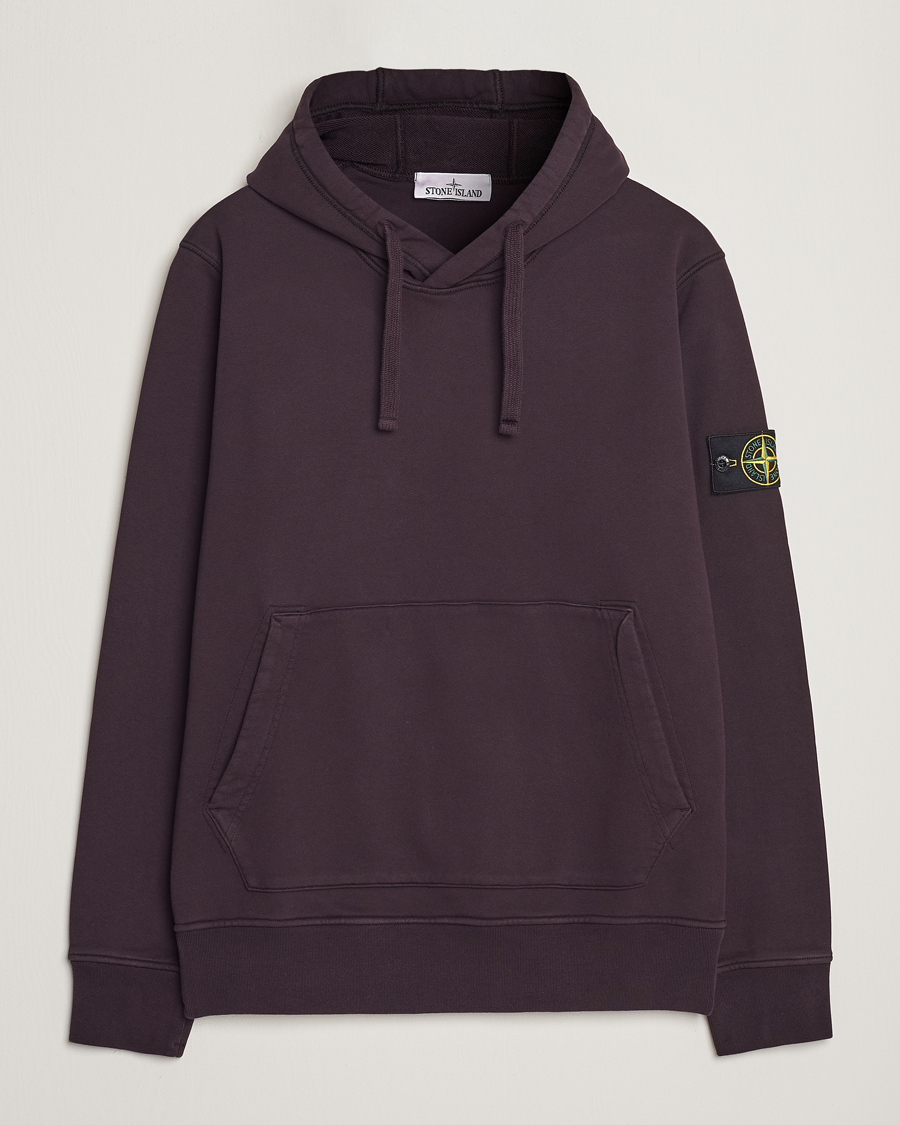 Herre | Trøjer | Stone Island | Garment Dyed Fleece Hood Dark Burgundy