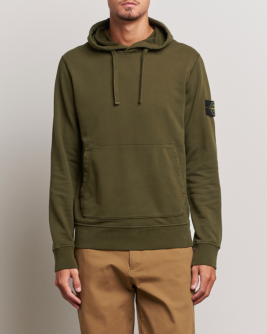 Stone Island Garment Dyed Fleece Hood Olive CareOfCarl