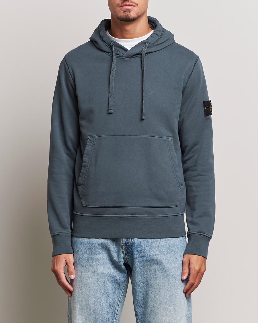 Herre | Hættetrøjer | Stone Island | Garment Dyed Fleece Hood Lead Grey