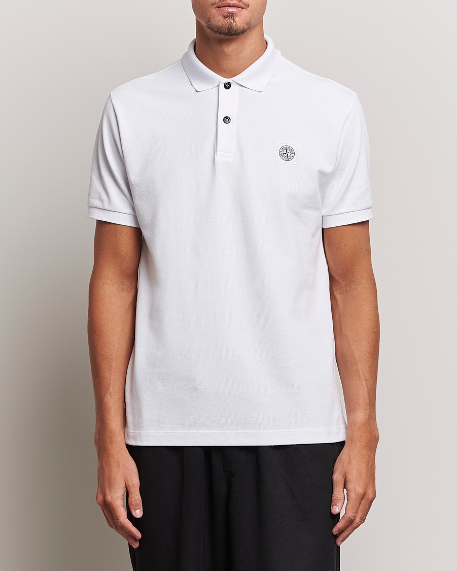 Herre |  | Stone Island | Cotton Pique Polo White